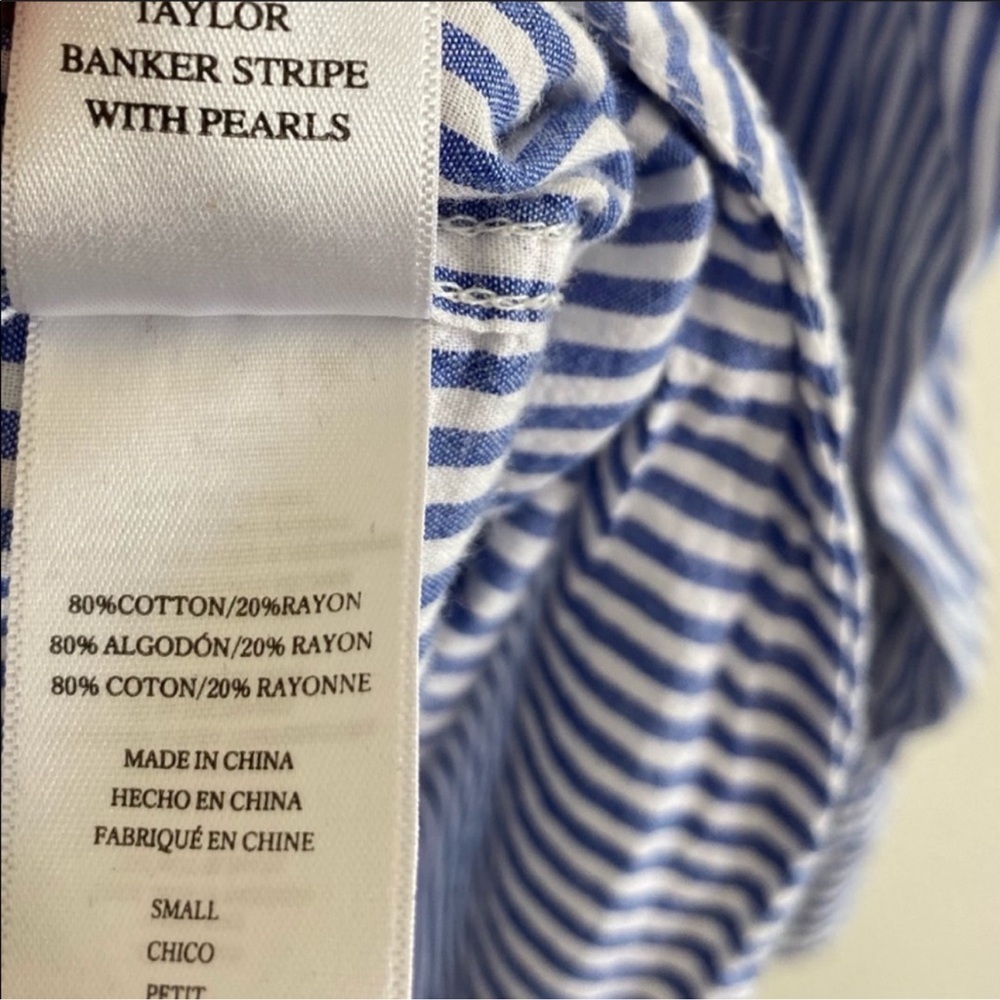 Rails Banker Stripe Button Up Shirt With Pearls - image 8